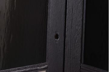 ペイント　色ガラス入り　モダンな雰囲気漂うガラス戸(引き戸、窓)2枚セット