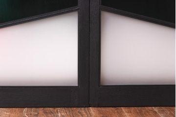 ペイント　色ガラス入り　モダンな雰囲気漂うガラス戸(引き戸、窓)2枚セット