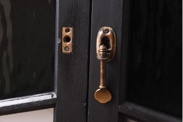 ペイント　色ガラス入り　モダンな雰囲気漂うガラス戸(引き戸、窓)2枚セット