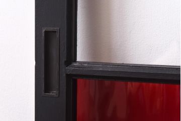 ペイント　色ガラス入り　モダンな雰囲気漂うガラス戸(引き戸、窓)2枚セット