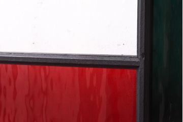 ペイント　色ガラス入り　モダンな雰囲気漂うガラス戸(引き戸、窓)2枚セット