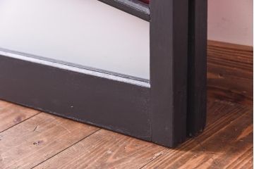 ペイント　色ガラス入り　モダンな雰囲気漂うガラス戸(引き戸、窓)2枚セット