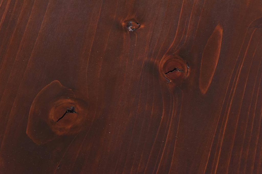 アンティーク家具　ヒノキ材製天板　淡いペイントカラーのアイアンテーブル(作業台、カフェテーブル)(1)