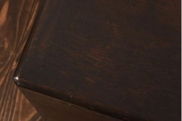 アンティーク雑貨　昭和レトロ　栓材・鉛板張り　奥行スリムな蓋付き木箱(収納箱)