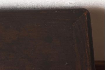 アンティーク雑貨　昭和レトロ　栓材・鉛板張り　奥行スリムな蓋付き木箱(収納箱)