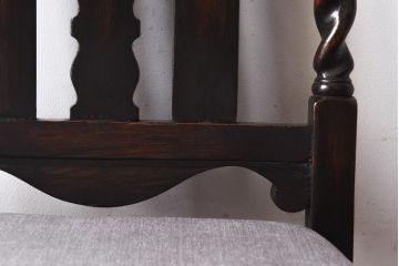 アンティーク家具　イギリスアンティーク　気品漂うバーリーシュガーツイストチェア(ダイニングチェア、椅子)(1)