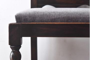 アンティーク家具　イギリスアンティーク　気品漂うバーリーシュガーツイストチェア(ダイニングチェア、椅子)(1)
