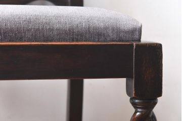 アンティーク家具　イギリスアンティーク　気品漂うバーリーシュガーツイストチェア(ダイニングチェア、椅子)(1)