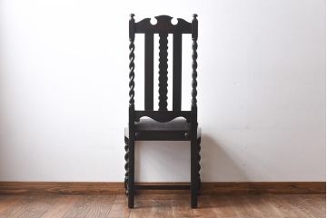 アンティーク家具　イギリスアンティーク　気品漂うバーリーシュガーツイストチェア(ダイニングチェア、椅子)(1)