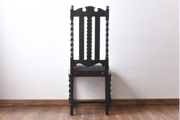 アンティーク家具　イギリスアンティーク　気品漂うバーリーシュガーツイストチェア(ダイニングチェア、椅子)(2)