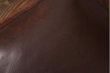 【H様ご成約済】イギリスアンティーク　オーク材　本革　彫刻の意匠がおしゃれなチェア(ダイニングチェア、椅子)(3)