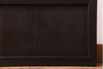 昭和レトロ　倹飩式裏ガラス　万華鏡のような花柄の帯ガラスが愛らしいガラス入り格子戸(ガラス帯戸、引き戸、建具)