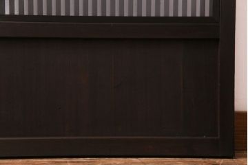 昭和初期　倹飩式裏ガラス　和モダンな魅力あふれる幅狭タイプの格子戸(引き戸、建具)