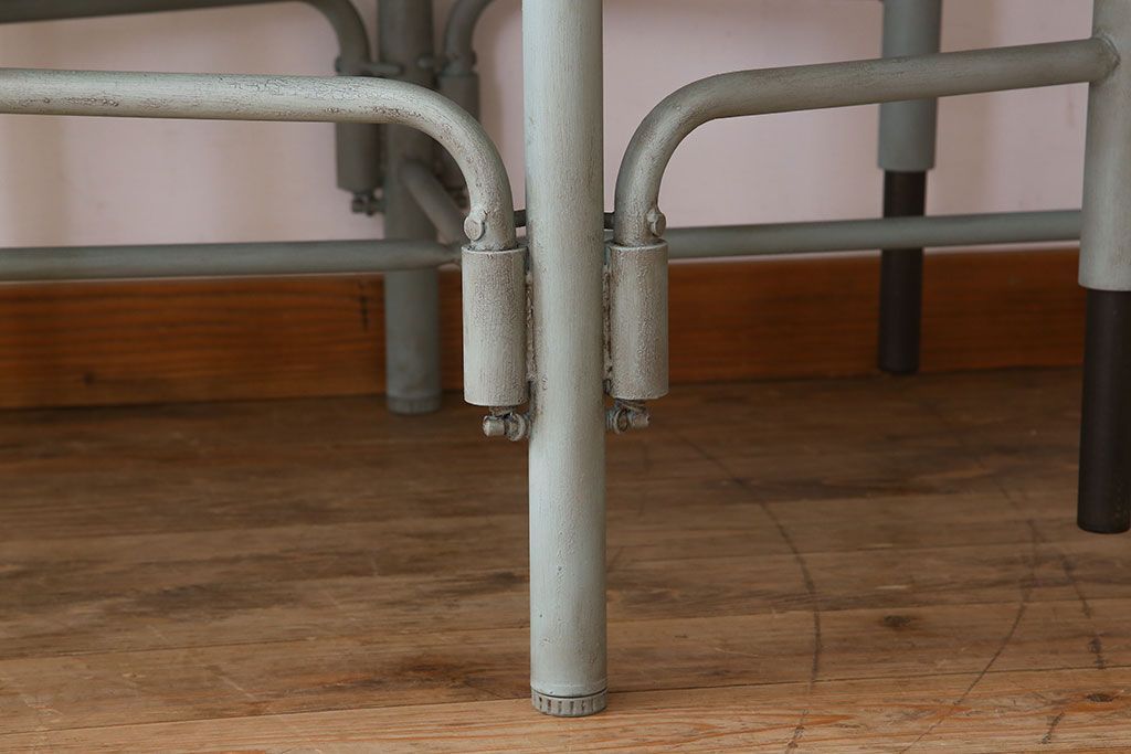 【B様ご決済用】ラフジュ工房オリジナル 8脚格納スツール付きテーブル