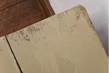 ペイント家具　ビンテージ　やわらかなペイントカラーの角スツール(椅子、チェア、イス)(R-031185)
