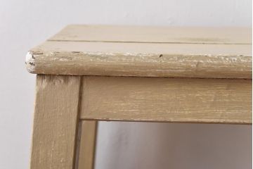 ペイント家具　ビンテージ　やわらかなペイントカラーの角スツール(椅子、チェア、イス)(R-031185)