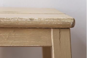 ペイント家具　ビンテージ　やわらかなペイントカラーの角スツール(椅子、チェア、イス)(R-031185)