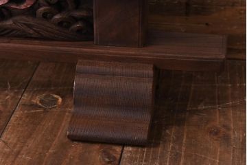 アンティーク雑貨　和製アンティーク　総ケヤキ材　五月節句飾り　彫刻が迫力を放つ幟立て(旗立て、置物)