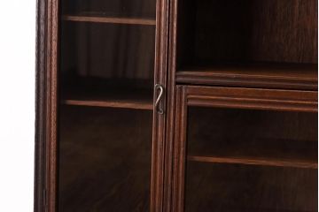 レトロ家具　昭和期　ラワン材　柔らかく素朴な風合いが魅力のレトロモダンな収納棚(飾り棚、戸棚、キャビネット)