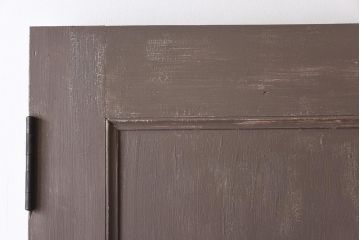 ペイント建具　色ガラス入り　丸窓がアクセントになったお洒落な木製ドア(扉、建具)