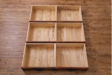 中古　伝統民芸家具　岩谷堂箪笥　観音開き戸付き　上開立長チェスト(立長箪笥、和タンス)