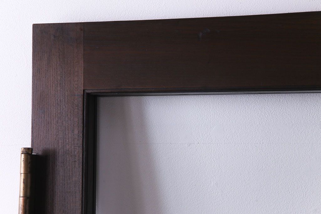 和製アンティーク　両開き　特大!　大正ロマンの雰囲気漂う総ケヤキ材のドア(木製扉、建具)2枚1対