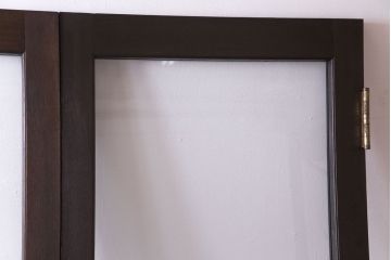 和製アンティーク　両開き　特大!　大正ロマンの雰囲気漂う総ケヤキ材のドア(木製扉、建具)2枚1対