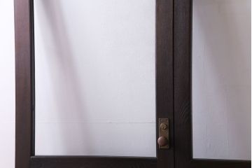 和製アンティーク　両開き　特大!　大正ロマンの雰囲気漂う総ケヤキ材のドア(木製扉、建具)2枚1対