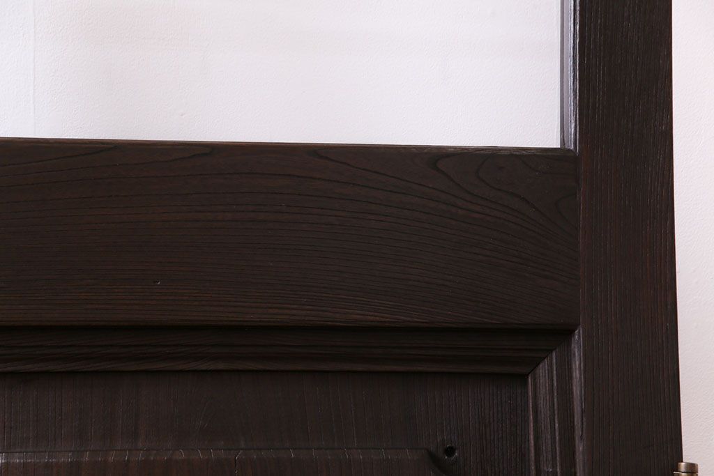 和製アンティーク　両開き　特大!　大正ロマンの雰囲気漂う総ケヤキ材のドア(木製扉、建具)2枚1対