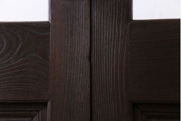 和製アンティーク　両開き　特大!　大正ロマンの雰囲気漂う総ケヤキ材のドア(木製扉、建具)2枚1対