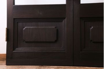 和製アンティーク　両開き　特大!　大正ロマンの雰囲気漂う総ケヤキ材のドア(木製扉、建具)2枚1対