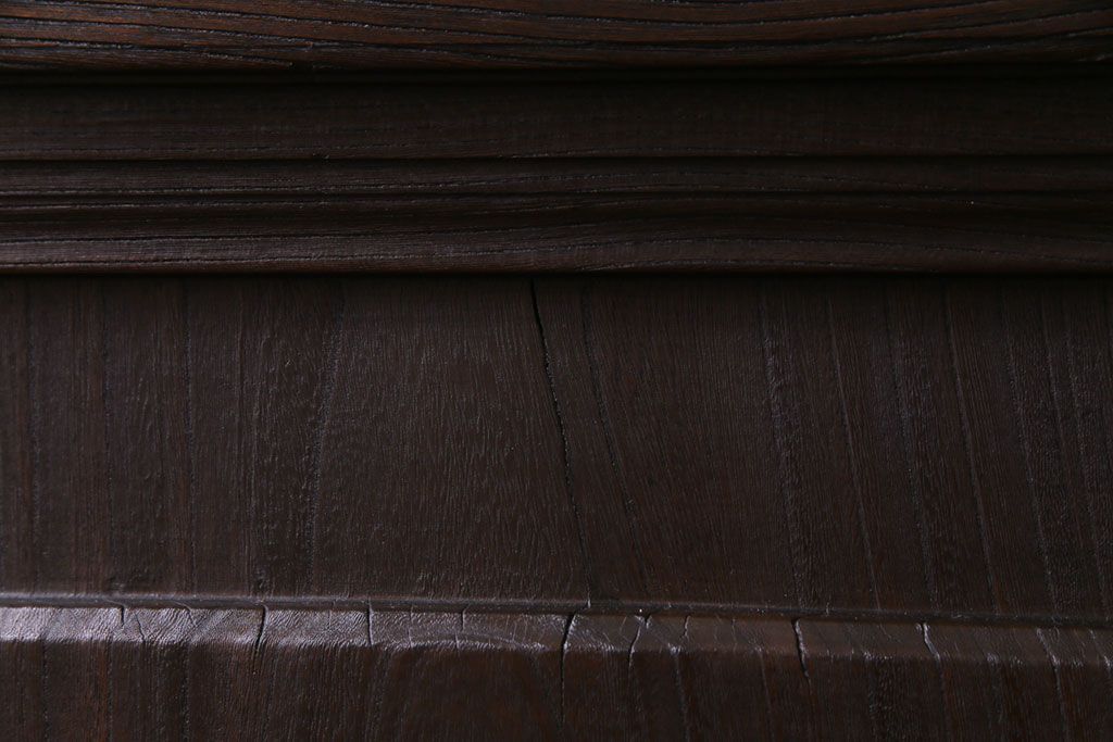 和製アンティーク　両開き　特大!　大正ロマンの雰囲気漂う総ケヤキ材のドア(木製扉、建具)2枚1対