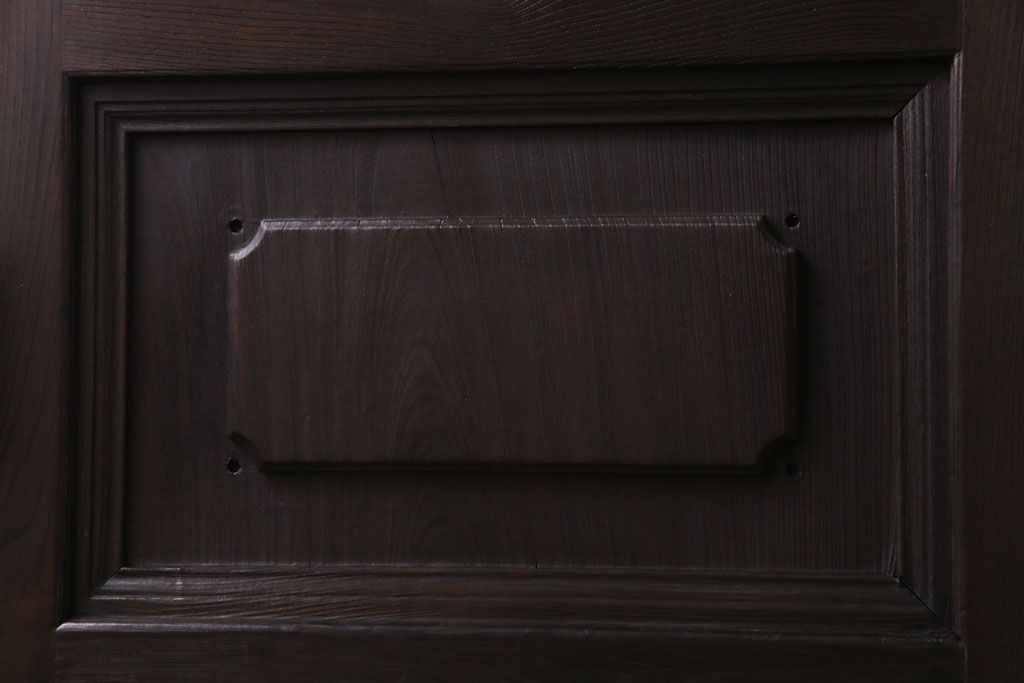 和製アンティーク　両開き　特大!　大正ロマンの雰囲気漂う総ケヤキ材のドア(木製扉、建具)2枚1対