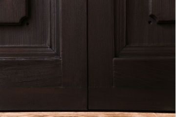 和製アンティーク　両開き　特大!　大正ロマンの雰囲気漂う総ケヤキ材のドア(木製扉、建具)2枚1対