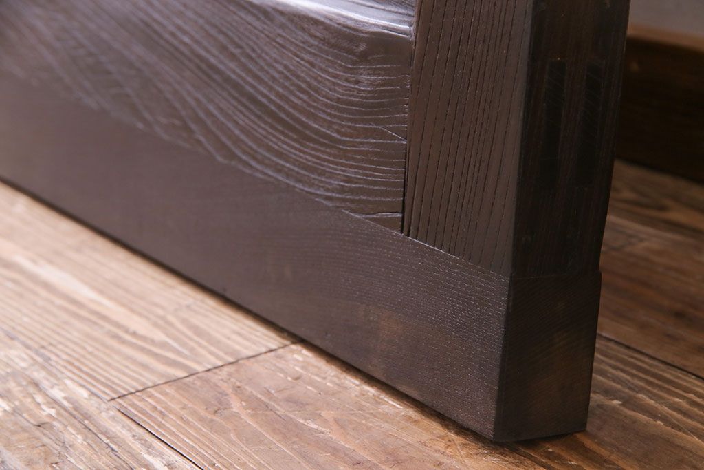 和製アンティーク　両開き　特大!　大正ロマンの雰囲気漂う総ケヤキ材のドア(木製扉、建具)2枚1対