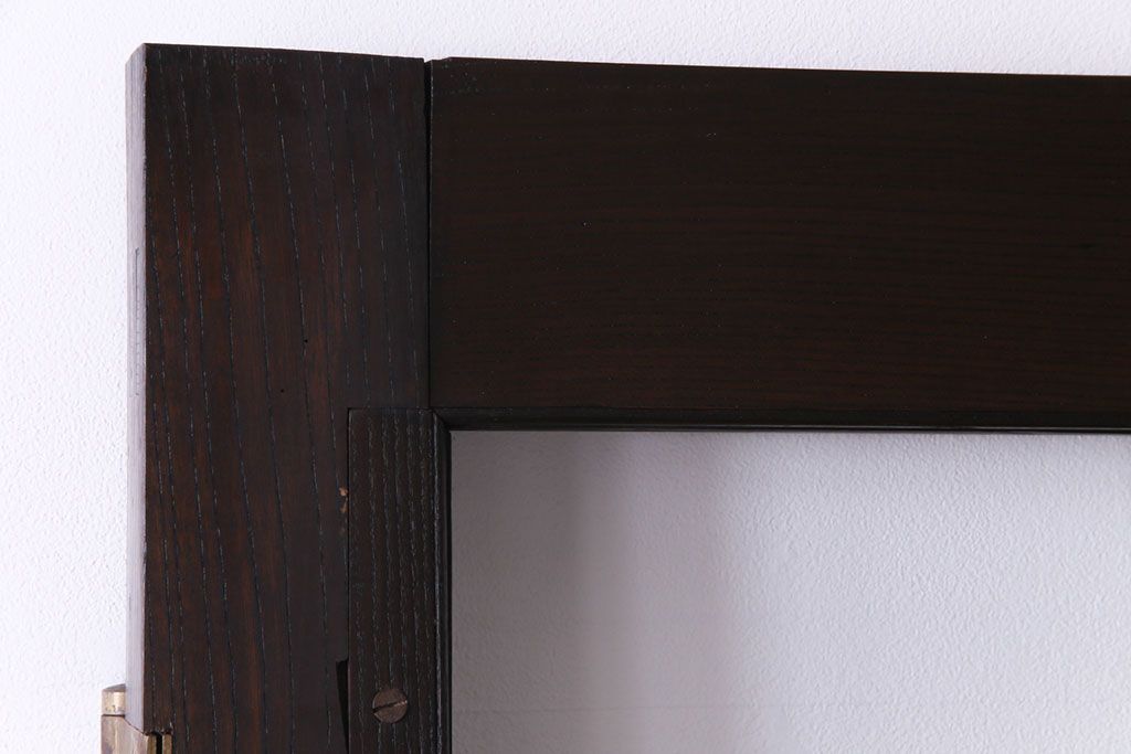 和製アンティーク　両開き　特大!　大正ロマンの雰囲気漂う総ケヤキ材のドア(木製扉、建具)2枚1対