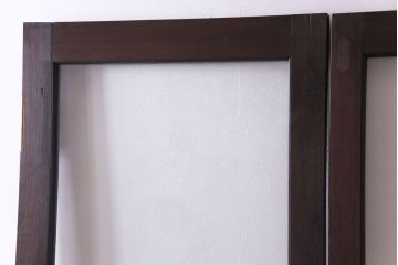 和製アンティーク　両開き　特大!　大正ロマンの雰囲気漂う総ケヤキ材のドア(木製扉、建具)2枚1対