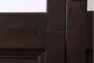 和製アンティーク　両開き　特大!　大正ロマンの雰囲気漂う総ケヤキ材のドア(木製扉、建具)2枚1対