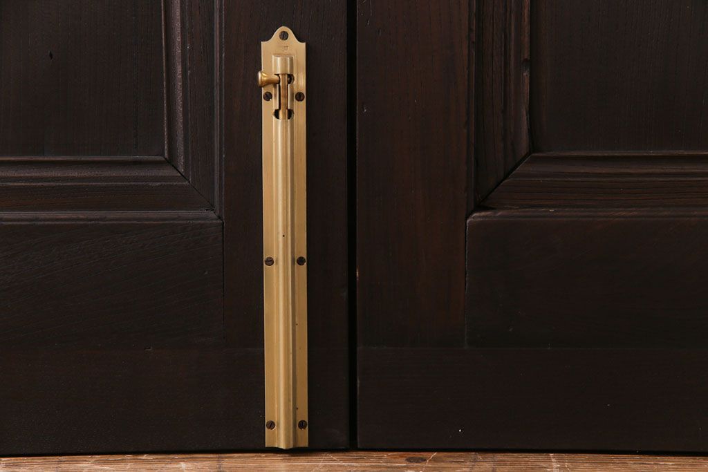 和製アンティーク　両開き　特大!　大正ロマンの雰囲気漂う総ケヤキ材のドア(木製扉、建具)2枚1対