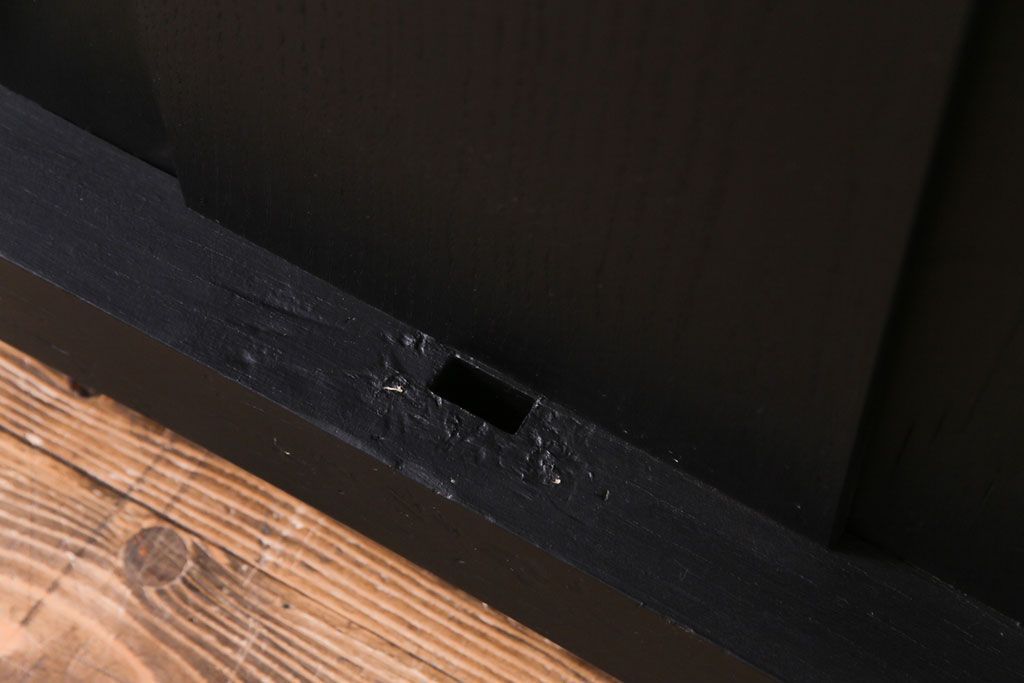 ペイント建具　総ケヤキ材　モダンな雰囲気漂うアンティーク蔵戸(引き戸、建具、玄関戸)