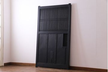ペイント建具　総ケヤキ材　モダンな雰囲気漂うアンティーク蔵戸(引き戸、建具、玄関戸)