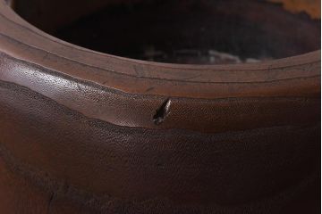 アンティーク雑貨　和製アンティーク　桐材製　古い木の質感が味わい深いくり抜き火鉢
