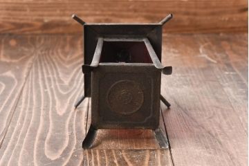 アンティーク雑貨　リメイク　ラフジュオリジナルガラス入り　銅製灯籠(照明、ディスプレイ)