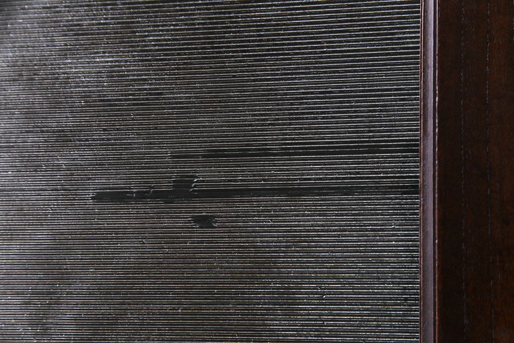 大正ロマン　激レア!　当時物色ガラス入り　両開き　アーチ型がおしゃれな総ケヤキ材のドア(木製扉、建具)2枚1対