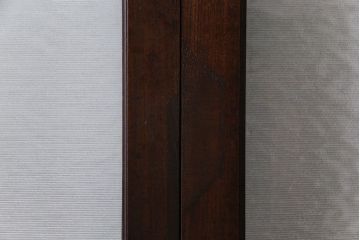 大正ロマン　激レア!　当時物色ガラス入り　両開き　アーチ型がおしゃれな総ケヤキ材のドア(木製扉、建具)2枚1対