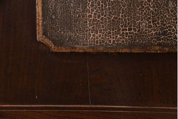 大正ロマン　激レア!　当時物色ガラス入り　両開き　アーチ型がおしゃれな総ケヤキ材のドア(木製扉、建具)2枚1対