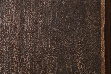 大正ロマン　激レア!　当時物色ガラス入り　両開き　アーチ型がおしゃれな総ケヤキ材のドア(木製扉、建具)2枚1対