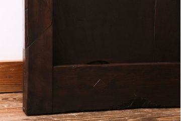 和製アンティーク　ヒノキ材　赤みがかった色合いが目を引く漆塗りの蔵戸(引き戸、建具、玄関戸)