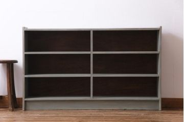 ペイント家具　くすんだ色味がおしゃれな薄型オープンラック(飾り棚)