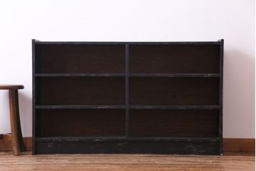 ペイント家具　シャビーな風合いがおしゃれな薄型オープンラック(飾り棚)